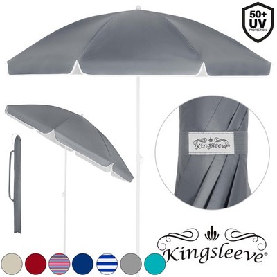 Sonnenschirm Balkon Strand UV50+ Erdspieß neigbar Garten rund Kingsleeve 