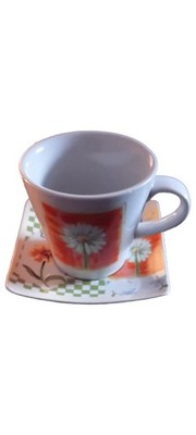 VIKING Tasse und Unterteller Porzellan Mehrfarbig Blumen 250ml Casual