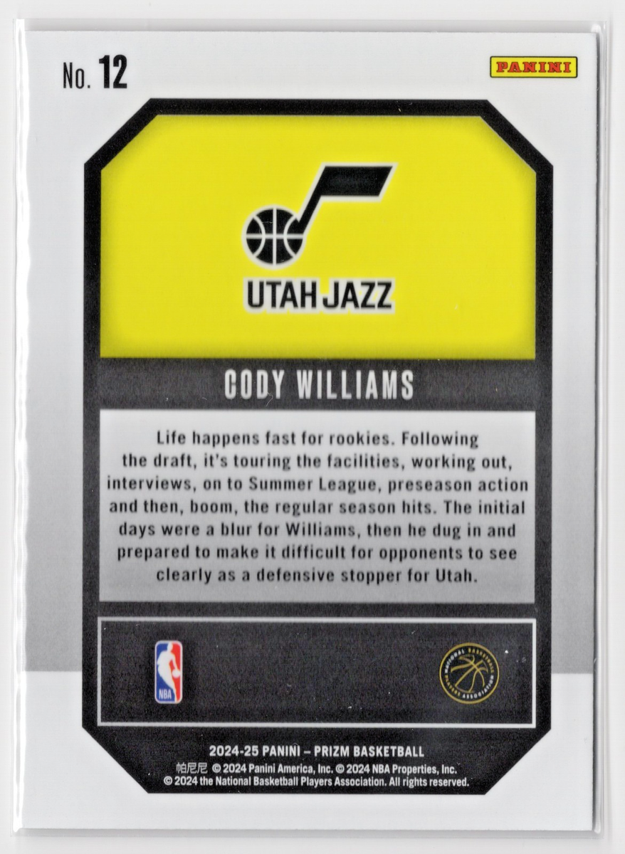 2024-25 Panini Prizm - Emergent Cody Williams #12 (RC) | eBay