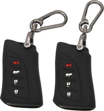 TOMALL 2 Pack for Lexus Key Fob Cover with Keychain, 4 Buttons Silicone Rubber K