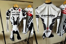 Cerv lo TestTeam Cycling Skinsuit Speedsuit Cycle Suit White Long Castelli S