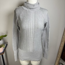 Peruvian Connection Medium Pima Cotton Lightweight Turtleneck Sweater Cable Knit