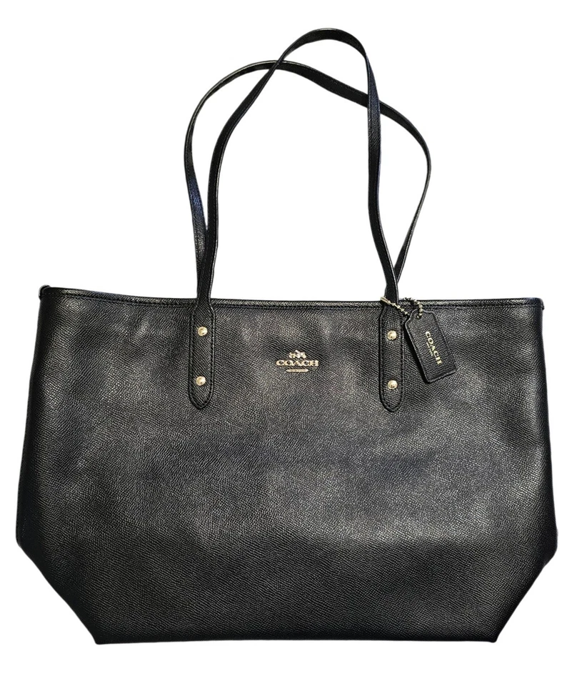 Bolsa tote Coach feminina preta com zíper alça superior / Modelo F58846 / Excelente estado - Imagem 2 de 4