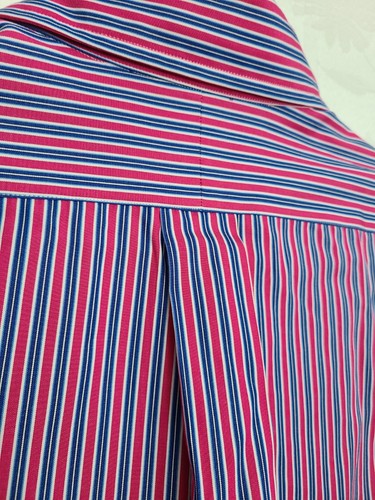 RALPH LAUREN Herren Größe 17 1/2 - XL dunkelblau Custom Fit SHIRT lila marine gestreift - Bild 6 von 9