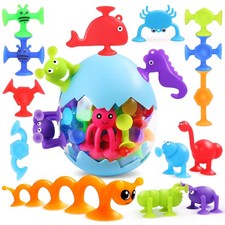 30 PCS Suction Cup Toys, Baby Bath Tub with Eggshell, Silicone Shower Toys fo...