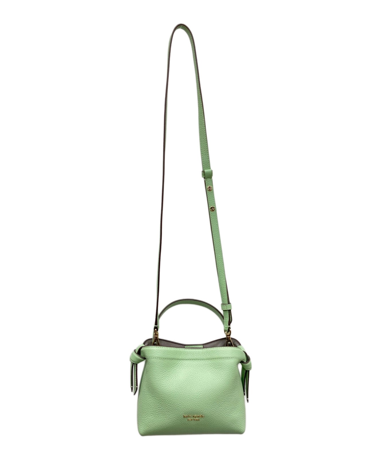 Kate Spade Knot Mini Crossbody Tote Light Green Leather Women Used Authentic thumbnail 2