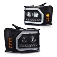 LED DRL Headlights GMC Sierra 2500HD 3500HD 2007-2014 Clear Black Amber 20980241
