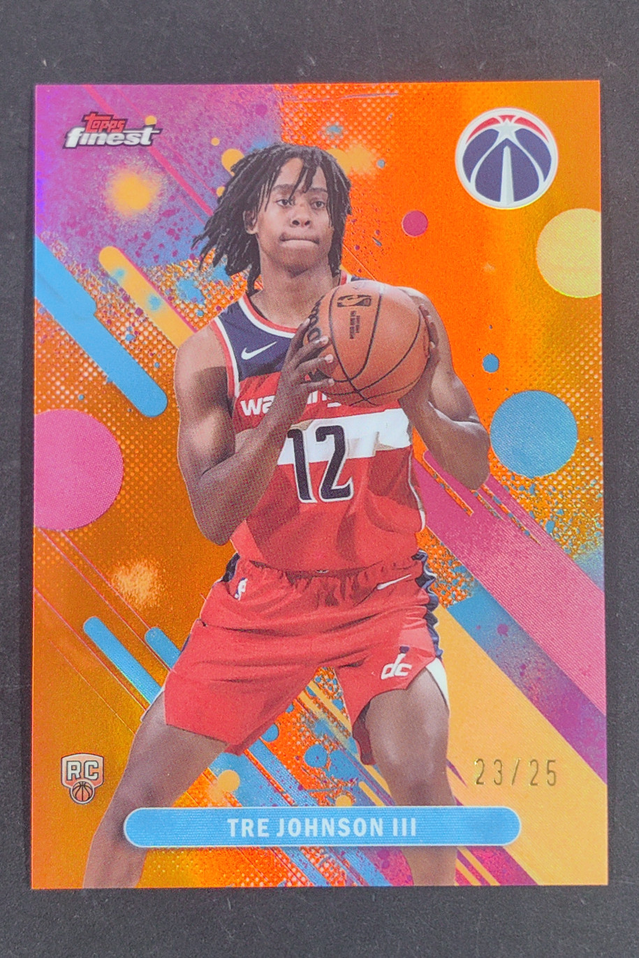 2025-26 Topps Finest Tre Johnson III Common Orange Refractor /25 RC #6