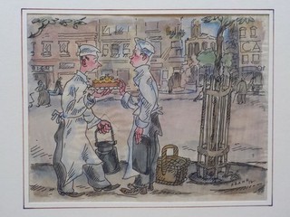 HUGO FRANK Konditoren. Karikatur für Meggendorfer Blätter 1917 signiert