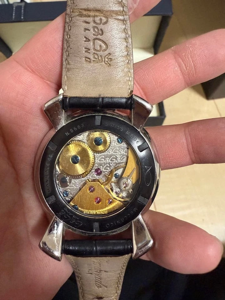 Reloj Gaga Milano Manuale 48 esfera de carbono 5013.01s hecho en Suiza para hombre limitado Foto 4 de 4