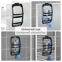 Wenko Universal Badregal HäNgeregal Wandregal Ohne Bohren Duschablage Schwarz