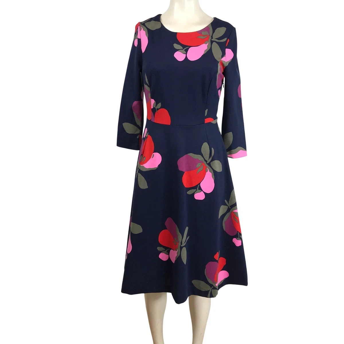knee length dresses for ladies Boden Women's Lace Insert Knitted Midi Dress in Green main image 0