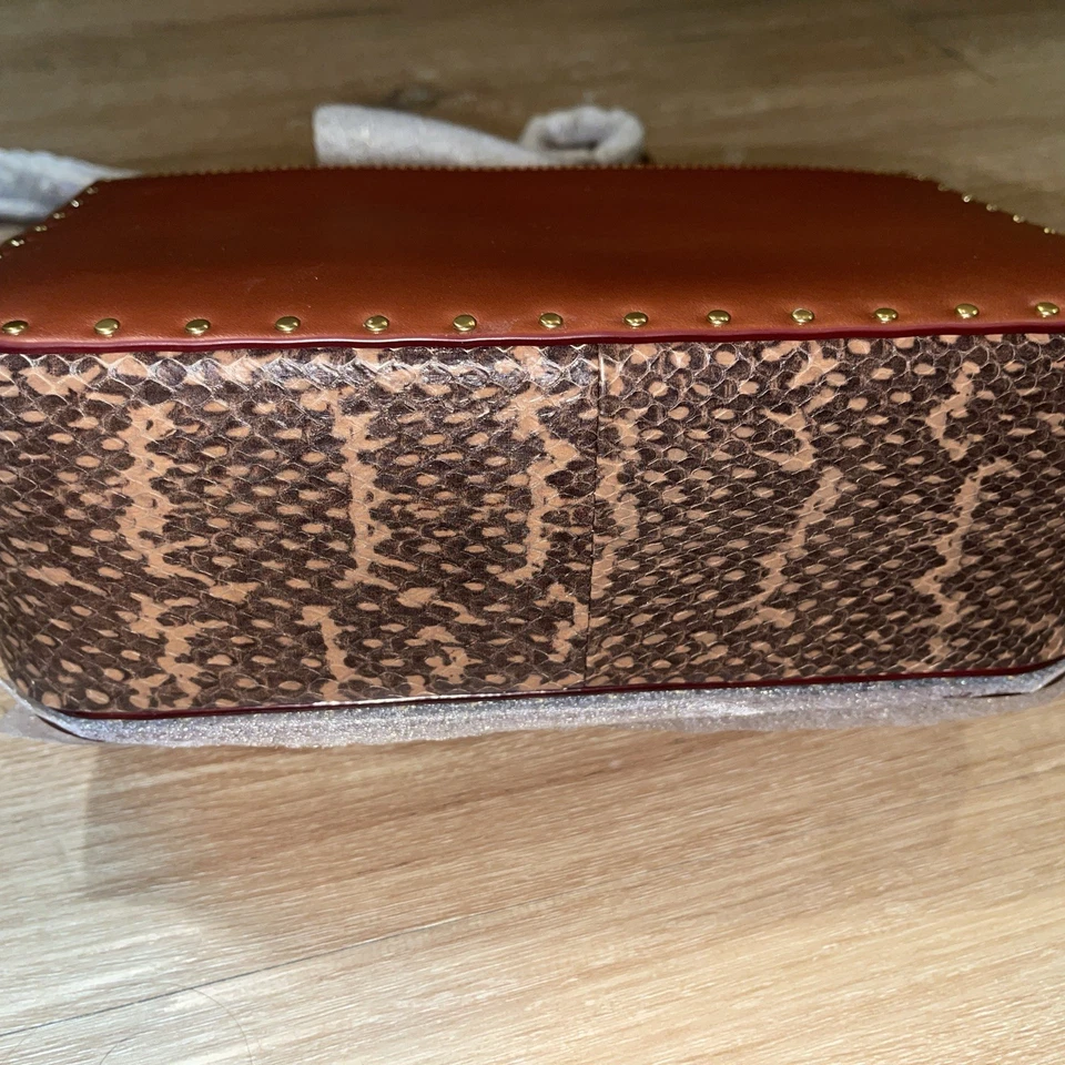 Coach Parker With Rivets and Snakeskin Detail Style 29416 Black Multi/brass - Image 3 of 3