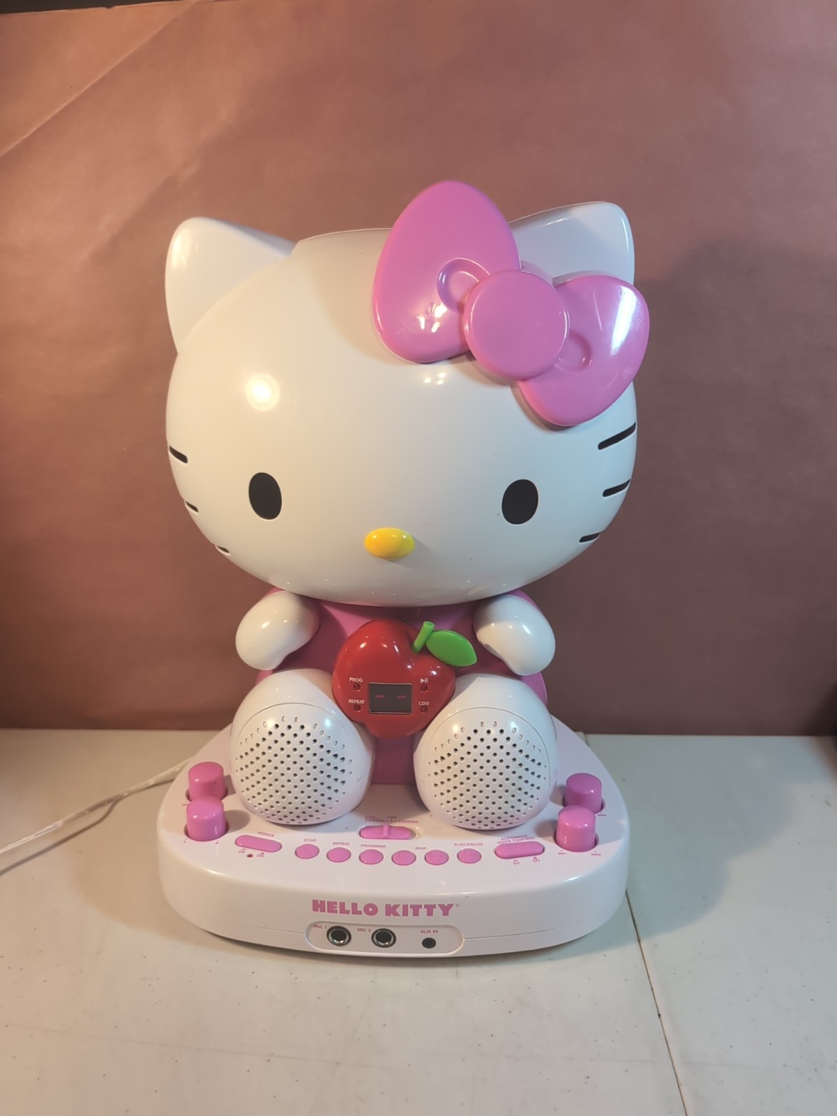 Hello Kitty CD+G Karaoke System  Built in Color Video Camera Tested Works No Mic