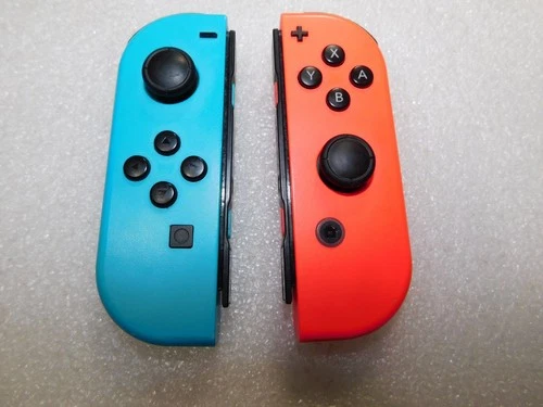 Genuine Nintendo Switch Joy-Cons Pair HAC-015/016 Blue / Neon Red Used-tested