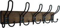 Garderobenleiste, Garderobenhaken Holz Wandgarderobe Mit 5 Dreifachhaken, Hakenl