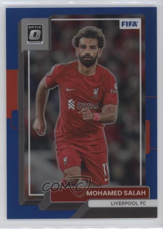 2022-23 Panini Donruss Optic Blue Prizm 66/99 Mohamed Salah #76 nd3