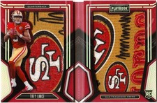 TREY LANCE RC 2021 PANINI PLAYBOOK BOOKLET ROOKIE JUMBO MATERIAL PATCH SP 1/1