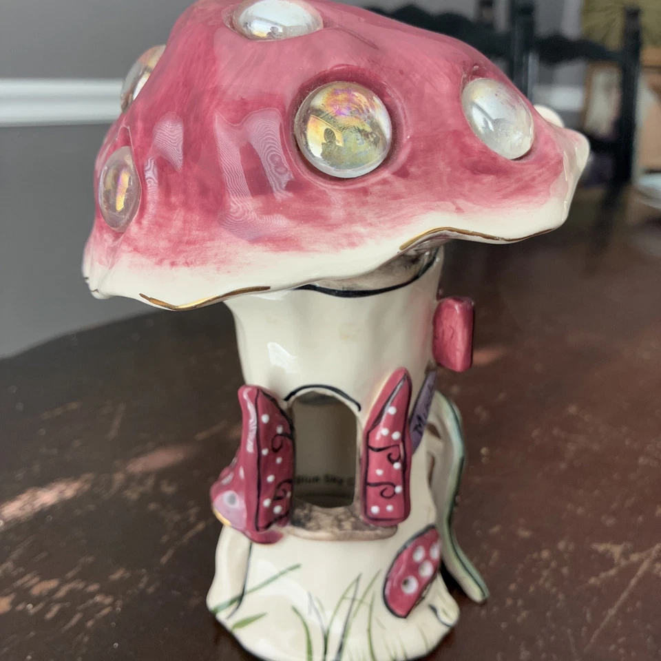 Blue Sky Clayworks MUSHROOM MANSION Signed By Heather Goldminc 7" beautiful   - Image 4 of 4