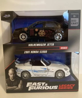JADA TOYS - Pack 2 Coches VOLKSWAGEN Jetta Negro y HONDA S2000 2001 Plata FAS... - Imagen 1 de 2