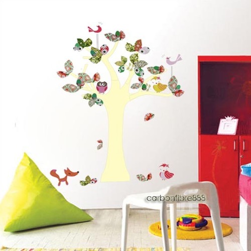 Reusable Animal Tree Wall Stickers Nursery/Girls/Children's Room Art