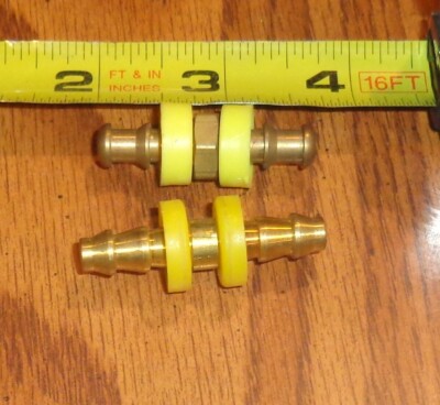 2 low pressure barb-tite brass fitting hose mender 1/4'' id tube lot0