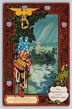 Postcard Patriotic George Washington Crossing The Delaware c1910s AV5