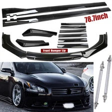For Nissan Maxima Front Bumper Lip/ Spoiler Splitter Side Skirt Rear Strut+Rod