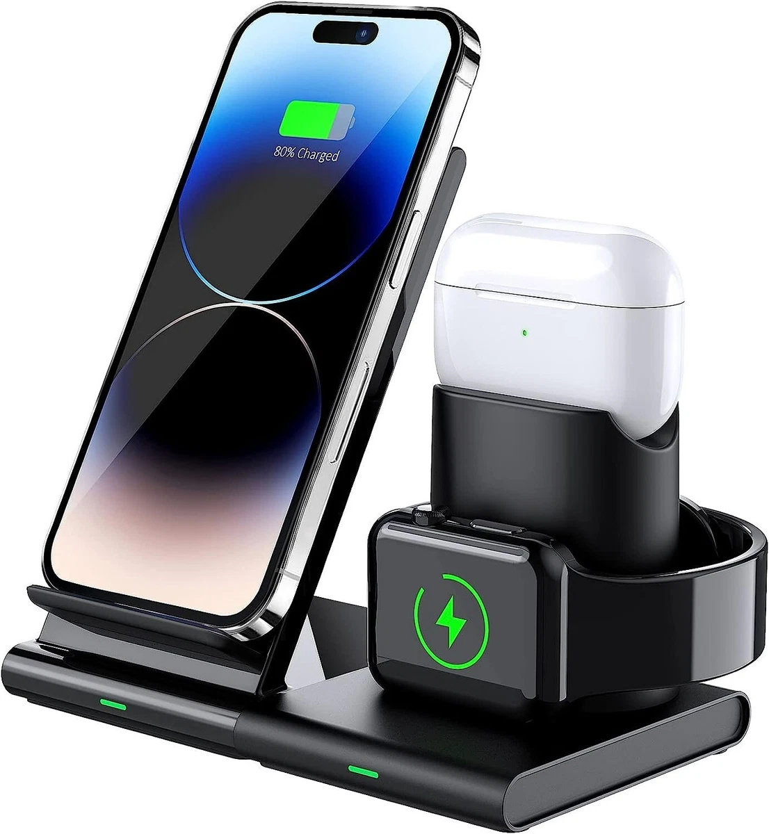 Seneo Wireless Charger Stand Qi Fast 3 in 1 Wireless Charging