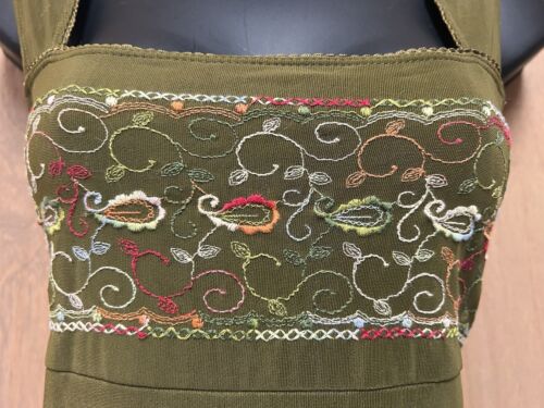 My Michelle Women's M Embroidered Hippy Midi Dress Sleeveless Vintage Y2K - Picture 4 of 7