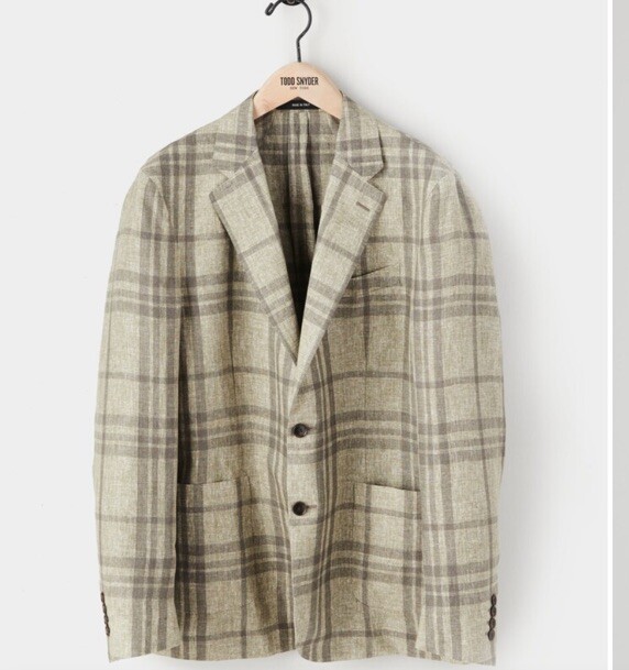 NWT $598 Todd Snyder Greenplaid Italian Linen Sport Coat 38R | eBay