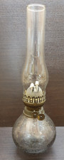 Oil / Cerosene Lamp bubble glass clear base Duplex burner new wick