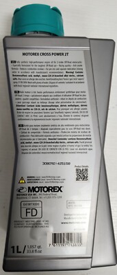 NEW] Motorex Cross Power 2T Fully Synthetic 2-Stroke Oil 1L OEM