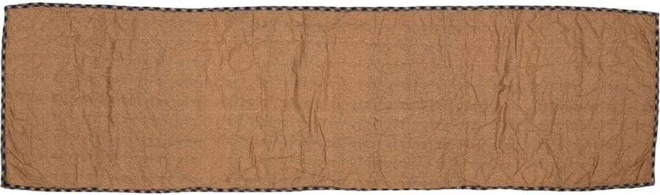 48" Hand Quilted Table Runner Log Cabin Patchwork Red Tan Navy Blue Millsboro - Image 2 of 4