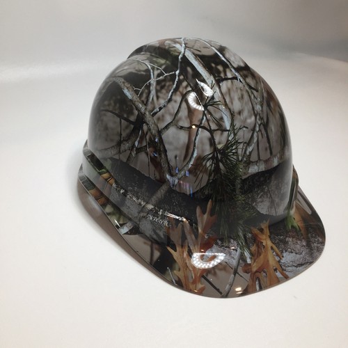Custom Hydro Dipped Hard Hat Light Grey Camo Vista 6 Point Harness - Picture 2 of 7