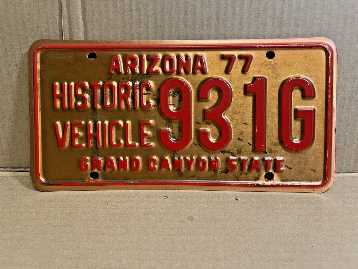 Arizona 77 Historic Vehicle 931G Grand Canyon State License Plate