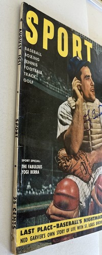 Yogi Berra Signed Sport Magazine,Yankees, NO Label PSA/DNA,1951 Auto,(B119) - Picture 3 of 4