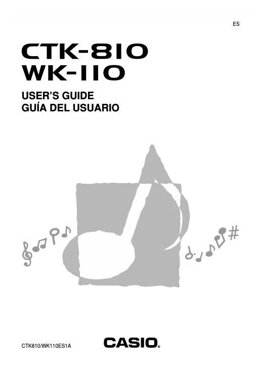 Owners Manual/User’s Guide Intructions Casio CTK-810 WK-110 Electronic Keyboard