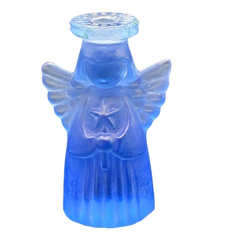 Vintage Lindshammer Gunnar Ander Blue Angel Glass Candle Holders Sweden