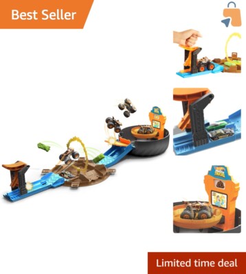 35+ Inch Monster Truck Stunt Tire Play Set for Kids - Epic Crashing Action!