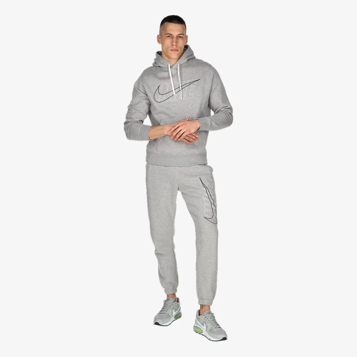 Nike Grey Tracksuit Mens Fleece Hoodie Joggers Sweatpant Hoody Bottoms