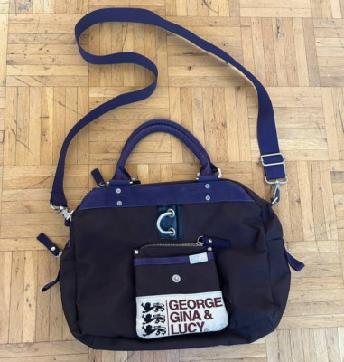 Vintage GGL George Gina Lucy Miss Perfect Multipocket Handbag Brown ShoulderBag