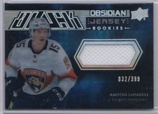 2021-22 SPx UD Black Obsidian Rookie Jersey Anton Lundell RC /399 Florida