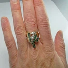 2Ct Vintage Round Cut Lab-Created Emerald Engagement Ring 14k Yellow Gold Finish