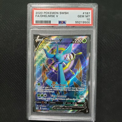 2020 Pokemon: DHELMISE V 187/202 - [Sword & Shield Base Set] Gem