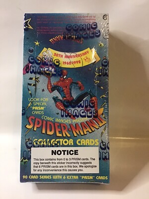Spider-Man 30. Jahrestag 1962-1992. Versiegelte Schachtel mit 48 Packungen. PSA.