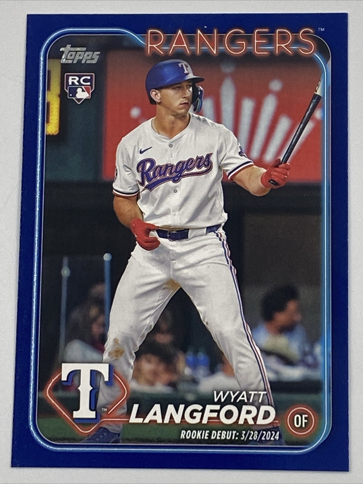 Wyatt Langford 2024 Topps Update Series Rookie Royal Blue Parallel #US341 (RC)