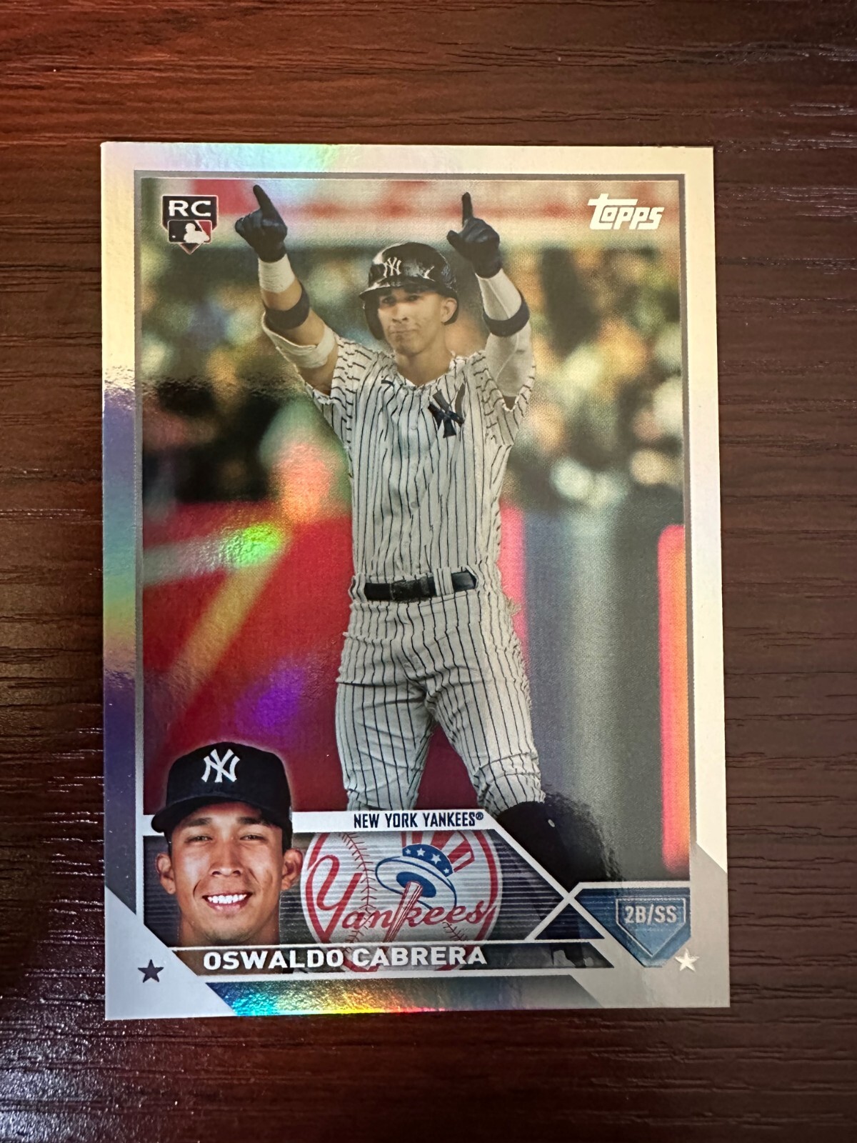2023 Topps Series 2 Oswaldo Cabrera Rainbow Foil Rookie #487 New York Yankees RC