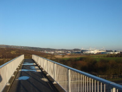 Foto 6x4 Bolton FC Reebok Stadion Horwich vom Autobahnsteg aus gesehen c2006