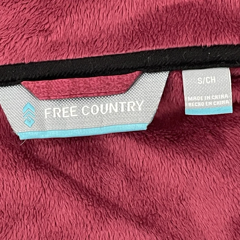 Free Country Red Hooded Zipped Lightweight Jacket Faux Inner Fur Size Small S - Image 3 of 4